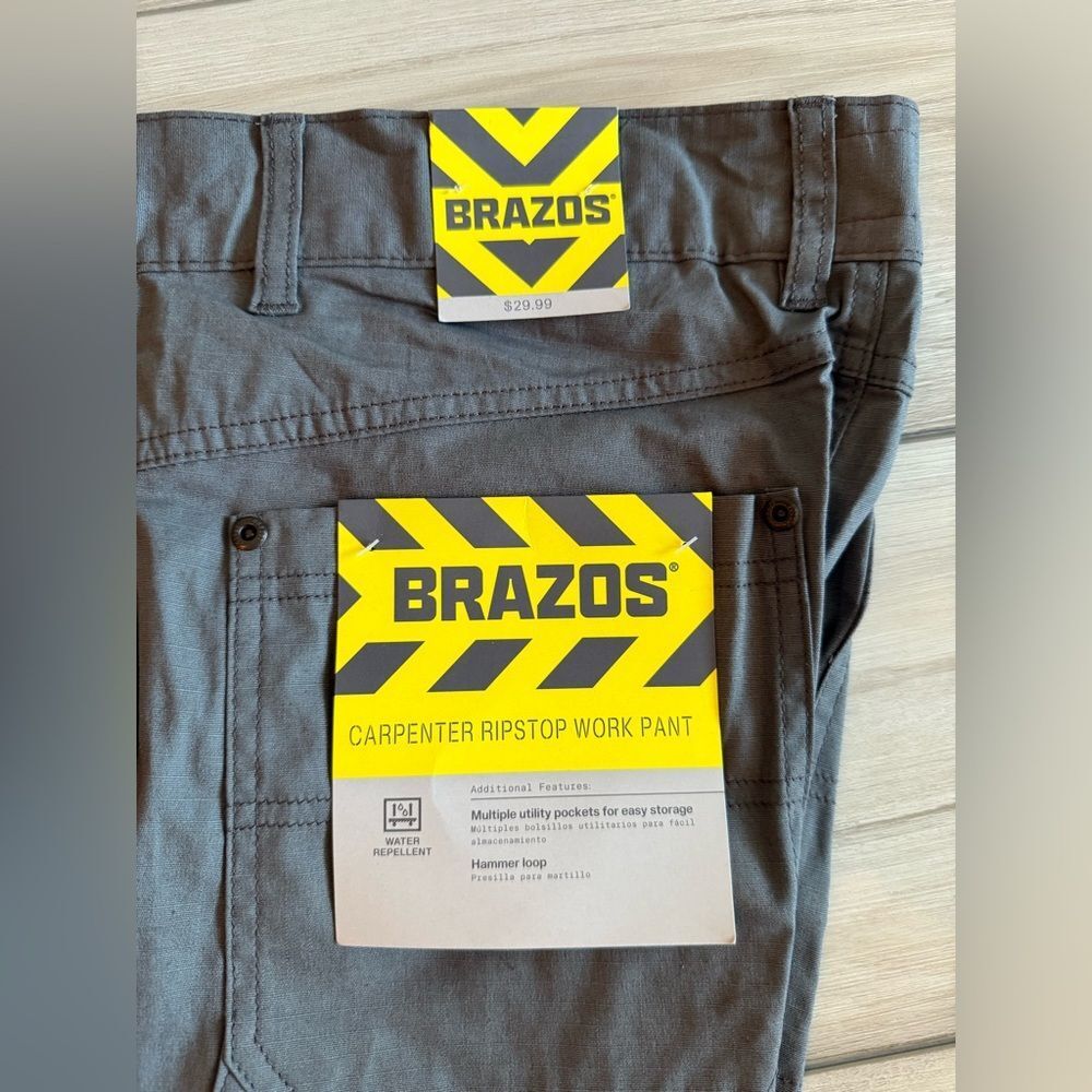 Brazos Carpenter Ripstop Work Pant Grey 32Wx32L NWT - Picture 6 of 10